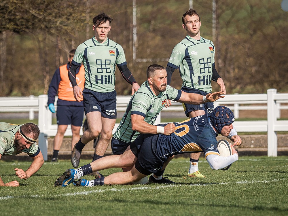 Tighe Maxwell-Whiteley scores his first try for Leeds Tykes