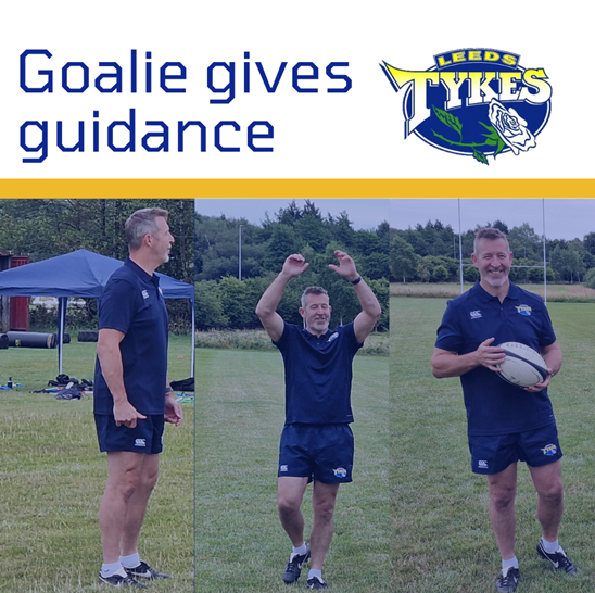 Goalie gives guidance, photos of Nigel Martyn at a training session