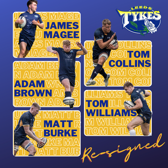 Tom Magee, Tom Collins, Adam Brown, Tom Williams and Matt Burke re-signed