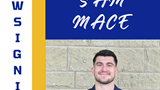 New signing Sam Mace, Leeds Tykes logo and picture of Sam